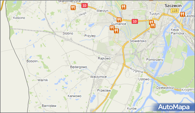 mapa Rajkowo, Rajkowo na mapie Targeo