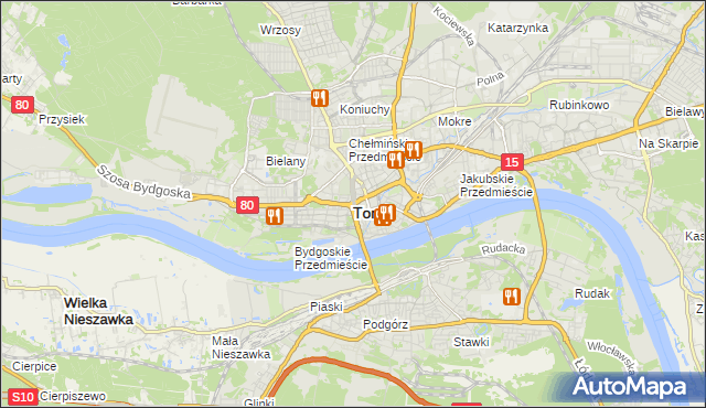 mapa Torunia, Toruń na mapie Targeo