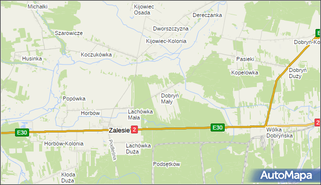 mapa Dobryń Mały, Dobryń Mały na mapie Targeo