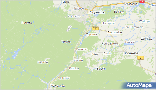 mapa Gwarek, Gwarek na mapie Targeo