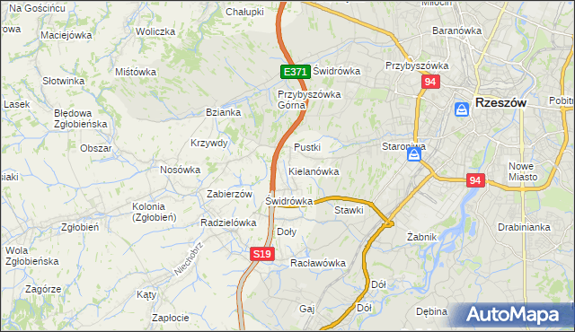 mapa Kielanówka, Kielanówka na mapie Targeo