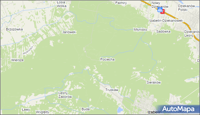 mapa Pociecha gmina Czosnów, Pociecha gmina Czosnów na mapie Targeo