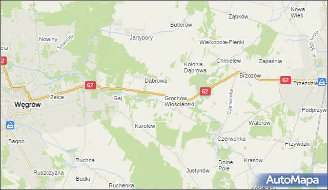 mapa Grochów Włościański, Grochów Włościański na mapie Targeo