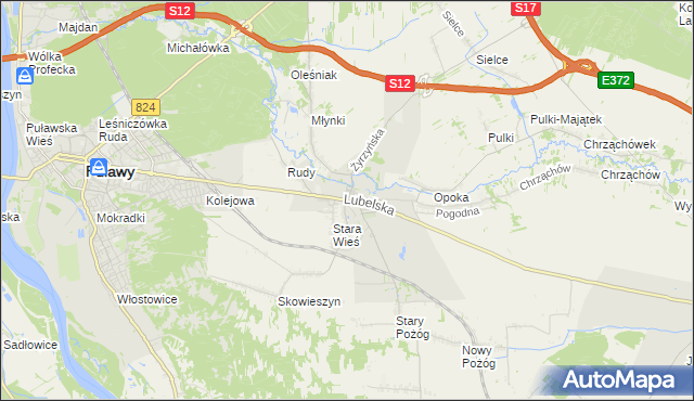 mapa Końskowola, Końskowola na mapie Targeo