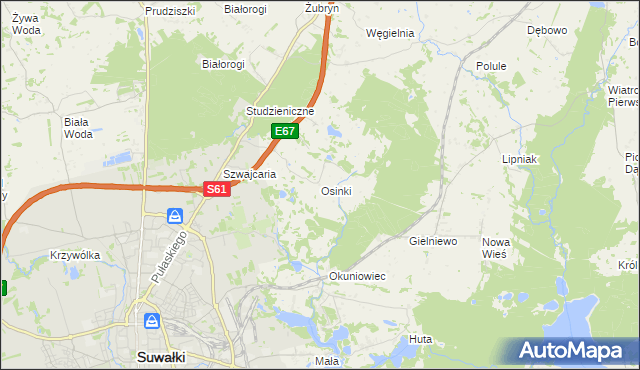 mapa Osinki gmina Suwałki, Osinki gmina Suwałki na mapie Targeo