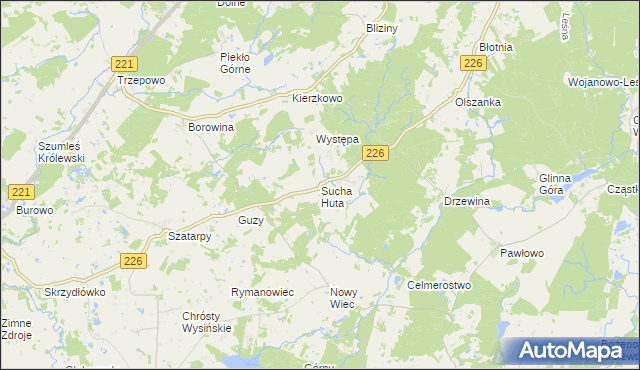 mapa Sucha Huta, Sucha Huta na mapie Targeo