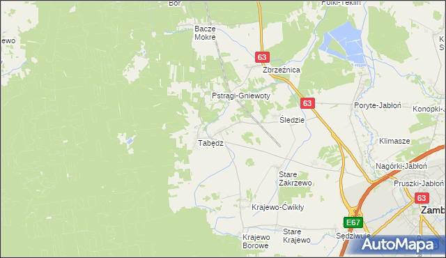 mapa Zagroby-Zakrzewo, Zagroby-Zakrzewo na mapie Targeo