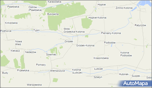 mapa Gródek-Kolonia gmina Jarczów, Gródek-Kolonia gmina Jarczów na mapie Targeo