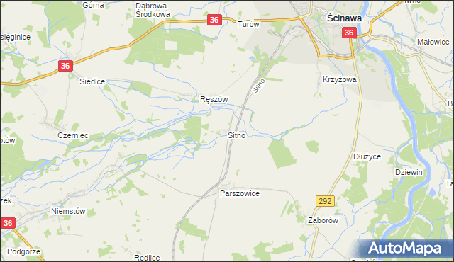 mapa Sitno gmina Ścinawa, Sitno gmina Ścinawa na mapie Targeo