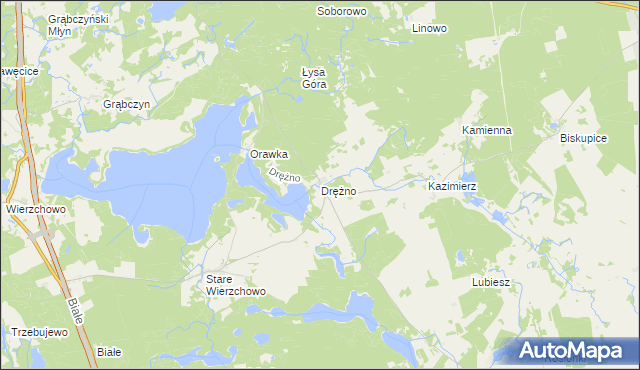 mapa Drężno, Drężno na mapie Targeo