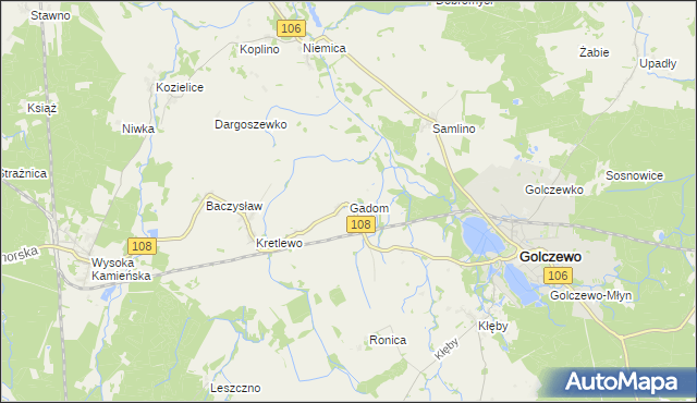 mapa Gadom, Gadom na mapie Targeo