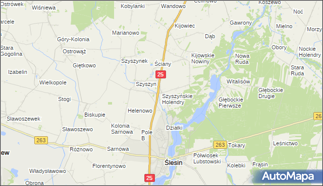 mapa Szyszyńskie Holendry, Szyszyńskie Holendry na mapie Targeo