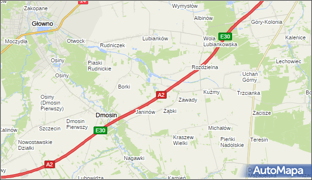 mapa Wiesiołów gmina Dmosin, Wiesiołów gmina Dmosin na mapie Targeo