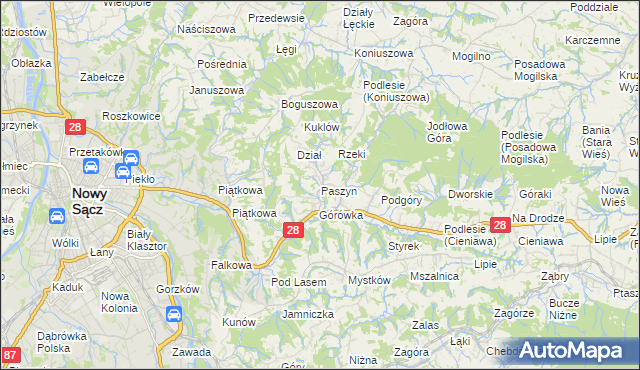 mapa Paszyn, Paszyn na mapie Targeo