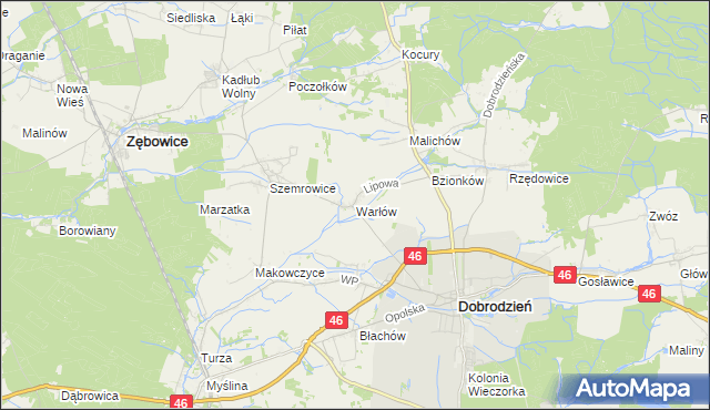 mapa Warłów, Warłów na mapie Targeo