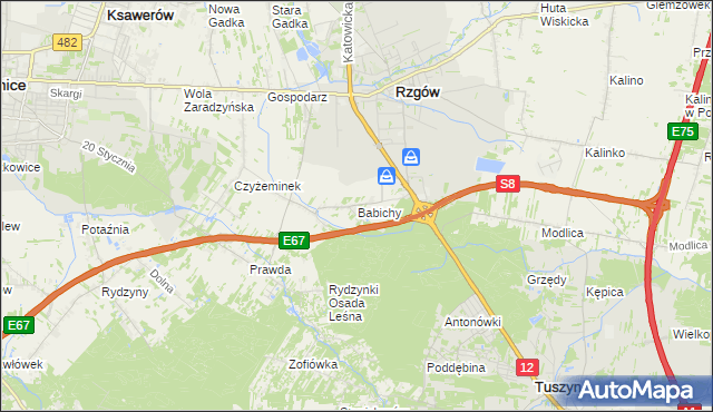 mapa Babichy, Babichy na mapie Targeo