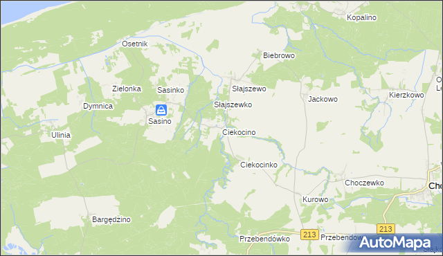 mapa Ciekocino, Ciekocino na mapie Targeo