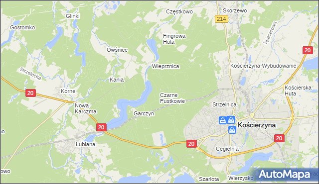 mapa Czarne Pustkowie, Czarne Pustkowie na mapie Targeo
