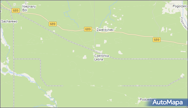 mapa Czerlonka Leśna, Czerlonka Leśna na mapie Targeo