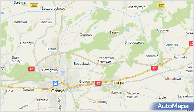 mapa Drzęczewo Pierwsze, Drzęczewo Pierwsze na mapie Targeo