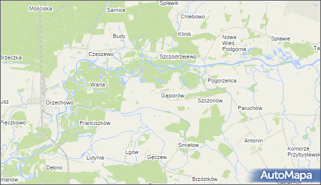 mapa Gąsiorów gmina Żerków, Gąsiorów gmina Żerków na mapie Targeo