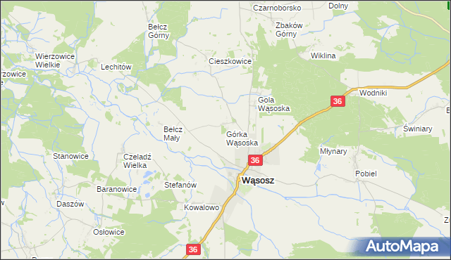 mapa Górka Wąsoska, Górka Wąsoska na mapie Targeo