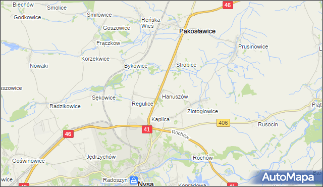 mapa Hanuszów, Hanuszów na mapie Targeo