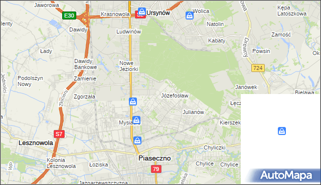 mapa Józefosław, Józefosław na mapie Targeo