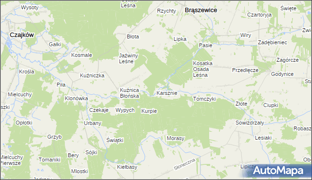 mapa Karsznie, Karsznie na mapie Targeo
