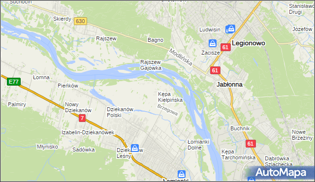 mapa Kępa Kiełpińska, Kępa Kiełpińska na mapie Targeo