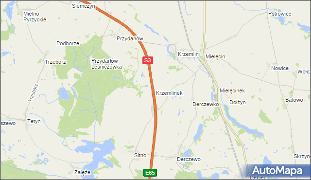 mapa Krzemlinek, Krzemlinek na mapie Targeo