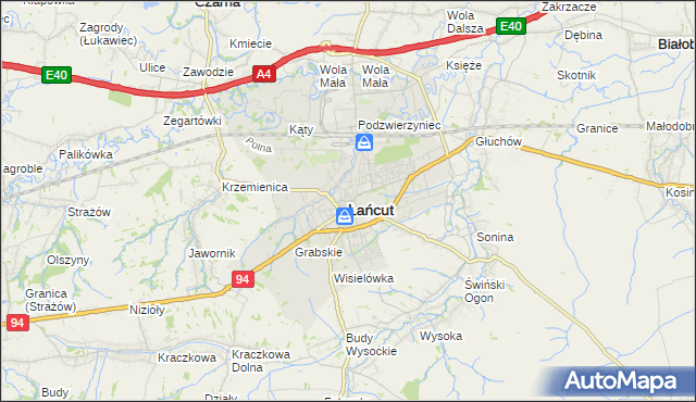 mapa Łańcut, Łańcut na mapie Targeo