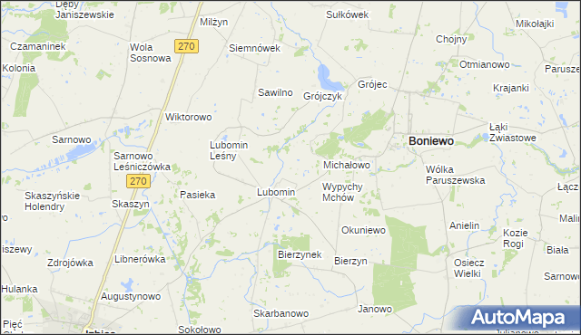mapa Lubomin Rządowy, Lubomin Rządowy na mapie Targeo