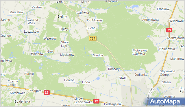 mapa Miodne, Miodne na mapie Targeo