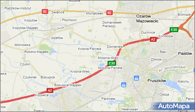 mapa Moszna-Wieś, Moszna-Wieś na mapie Targeo