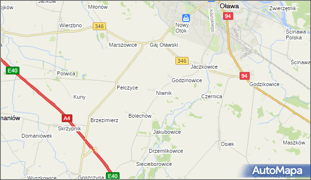 mapa Niwnik, Niwnik na mapie Targeo