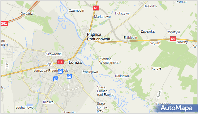 mapa Piątnica Włościańska, Piątnica Włościańska na mapie Targeo