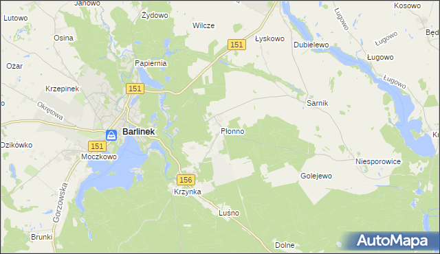 mapa Płonno, Płonno na mapie Targeo