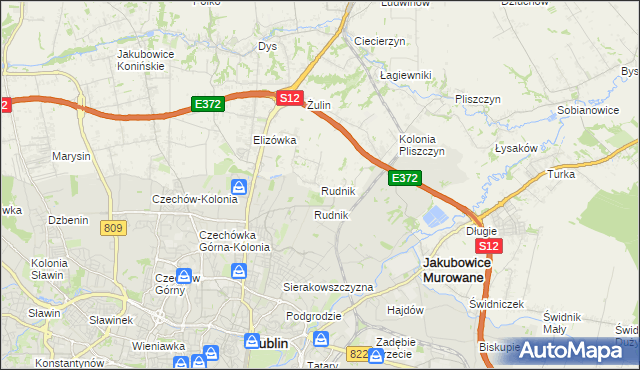 mapa Rudnik gmina Wólka, Rudnik gmina Wólka na mapie Targeo
