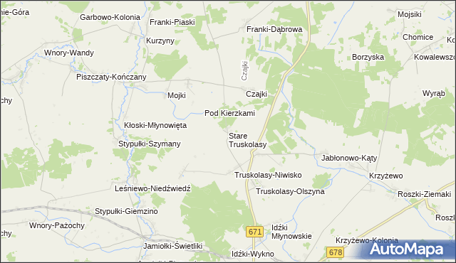 mapa Stare Truskolasy, Stare Truskolasy na mapie Targeo