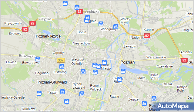 mapa Święty Wojciech gmina Poznań, Święty Wojciech gmina Poznań na mapie Targeo