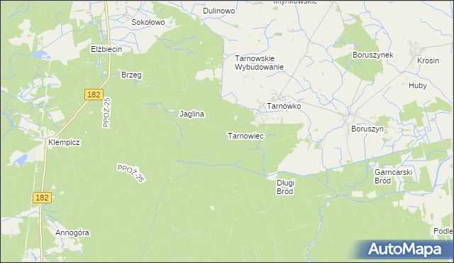 mapa Tarnowiec gmina Połajewo, Tarnowiec gmina Połajewo na mapie Targeo