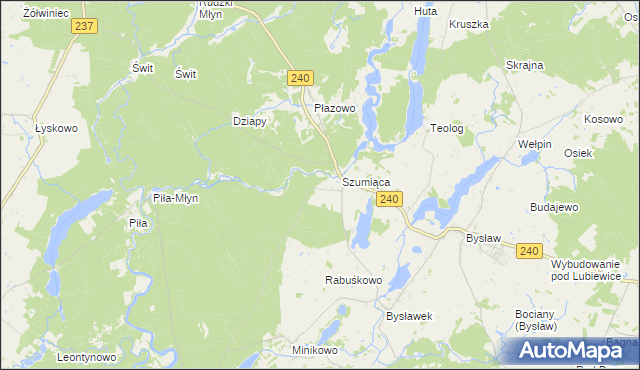 mapa Wandowo gmina Lubiewo, Wandowo gmina Lubiewo na mapie Targeo