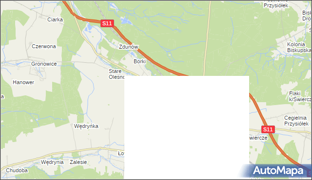 mapa Wojciechów gmina Olesno, Wojciechów gmina Olesno na mapie Targeo