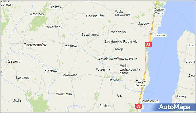 mapa Zadąbrowie-Wiatraczyska, Zadąbrowie-Wiatraczyska na mapie Targeo