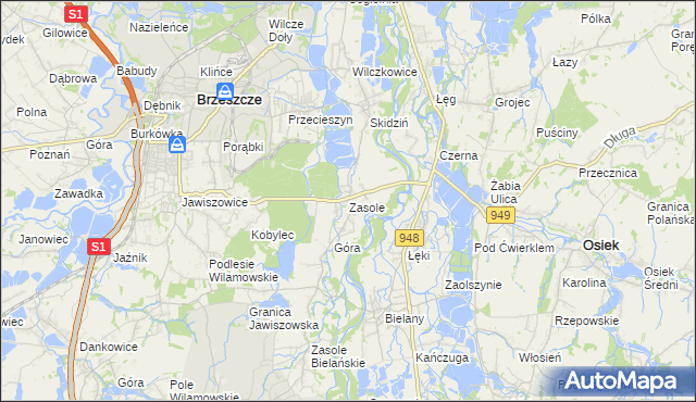 mapa Zasole, Zasole na mapie Targeo