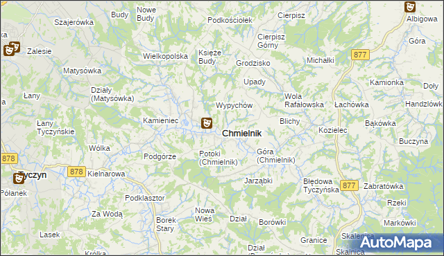 mapa Chmielnik powiat rzeszowski, Chmielnik powiat rzeszowski na mapie Targeo