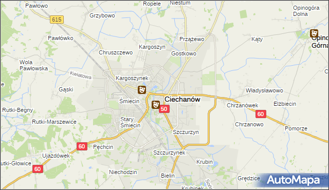 mapa Ciechanów, Ciechanów na mapie Targeo