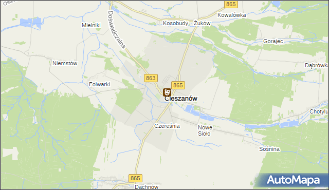 mapa Cieszanów, Cieszanów na mapie Targeo