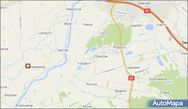 mapa Dzierżów, Dzierżów na mapie Targeo